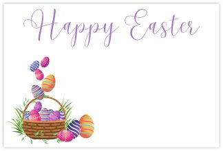Happy Easter (Eggs Basket) - 60mm x 90mm Florist Cards