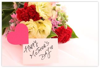 Happy Mother's Day (Bouquet & Heart) - 55mm x 85mm Florist Cards