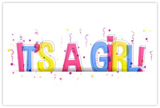 It's a Girl (Confetti Text) - 55mm x 85mm Florist Cards