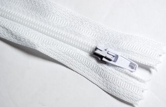 Pack 1- Closed End Zips - White - 18 Inch Zippers