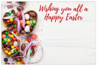Wishing You All a Happy Easter (Chocolate) - 60mm x 90mm Florist Cards