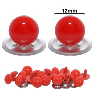 12mm Solid Red Eyes with Metal Backs