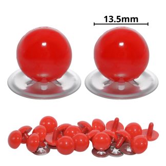 13.5mm Solid Red Eyes with Metal Backs
