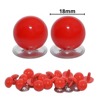 18mm Solid Red Eyes with Metal Backs