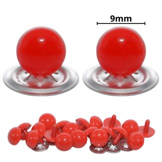 9mm Solid Red Eyes with Metal Backs