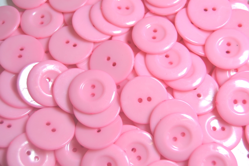 Pink - Shirt 2 Hole 25mm - Acrylic Buttons for Costumes & Children's Craft Projects