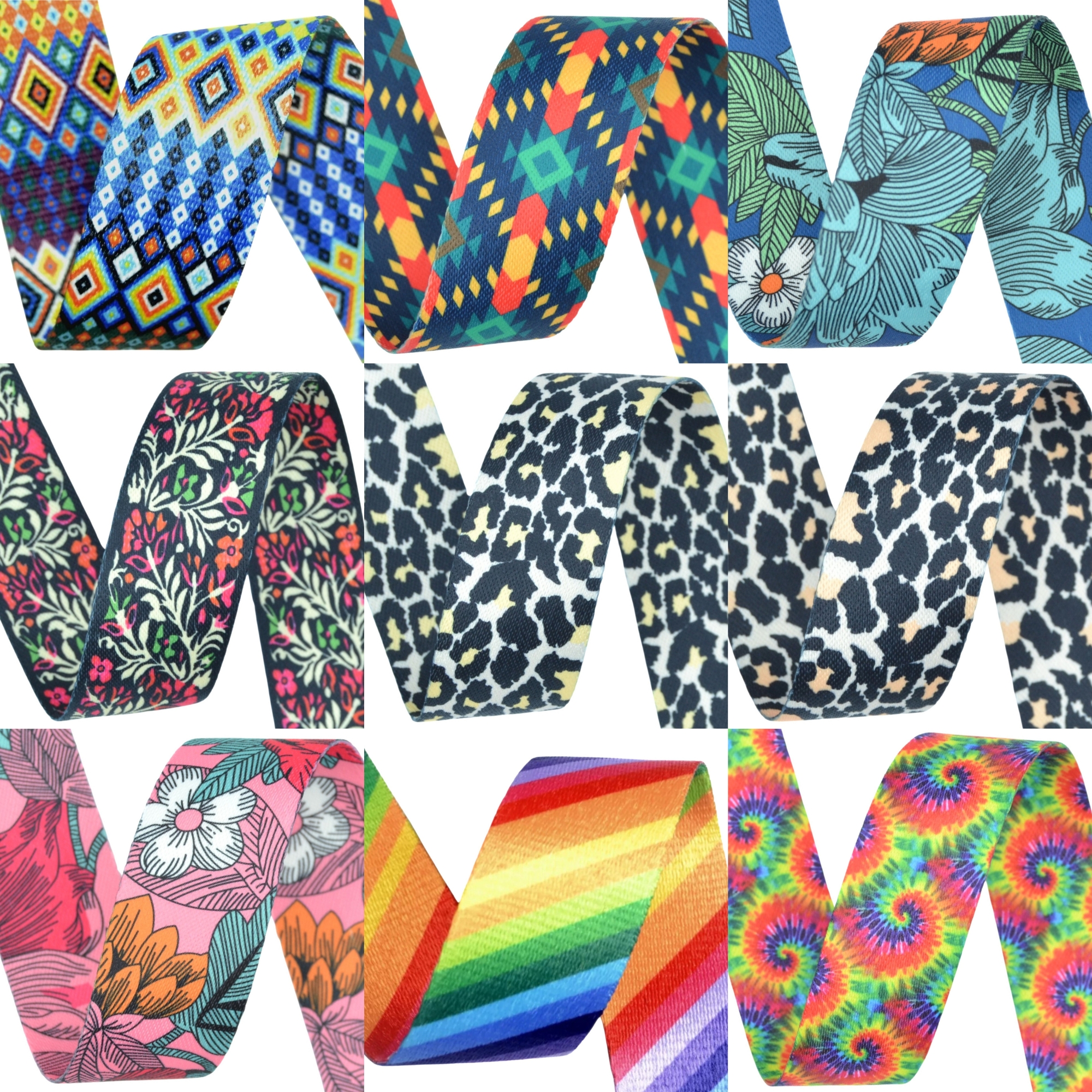 Leopard Cream Shiny Patterned Polyester Webbing - 38mm Width - Image 2