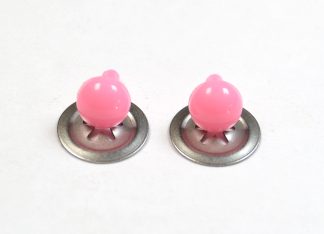 10.5mm Solid Pink Eyes with Metal Backs