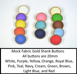 Mock Fabric Gold Shank Buttons