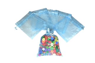 10cm x 12cm Plain Light Blue STRAIGHT Organza Gift/Wedding/Jewellery Bags