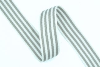 Light Grey 164 Polyester Mix Striped Webbing - 38mm Width