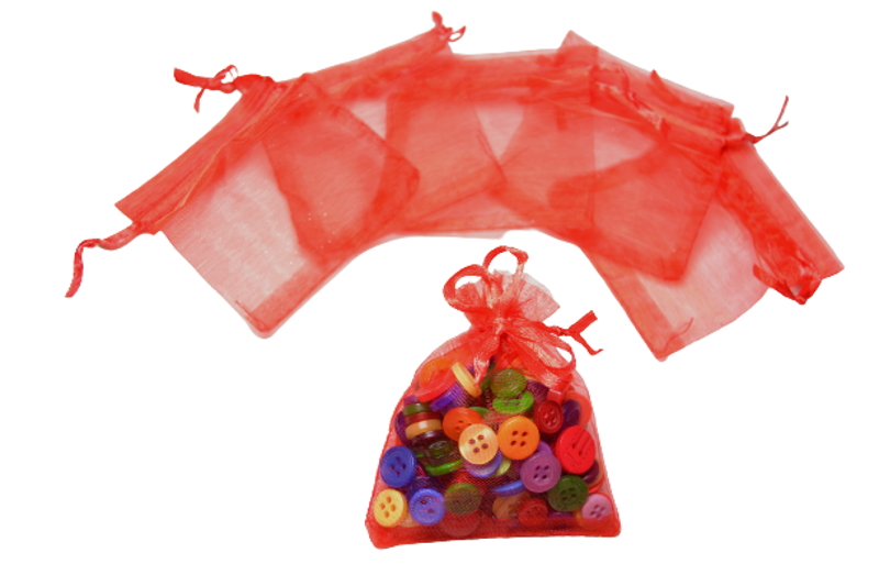 9cm x 12cm Red Organza Bags - Jewellery Gift Pouches