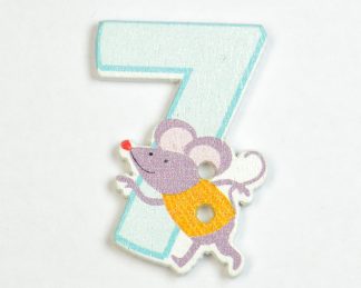 Childrens Numbers Wooden Buttons - 7 - 30mm