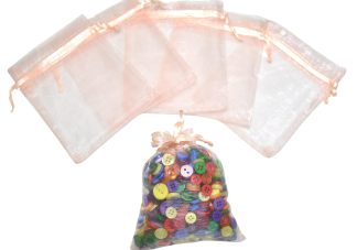 10cm x 12cm Peach Organza Bags - Jewellery Gift Pouches
