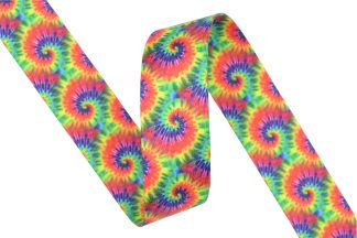 Tie-Dye Shiny Patterned Polyester Webbing - 38mm Width