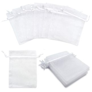 7cm x 9cm White Organza Bags - Jewellery Gift Pouches