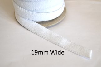 Plush Back Elastic- 19mm - White