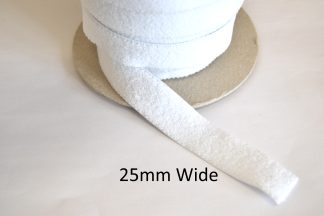 Plush Back Elastic- 25mm - White