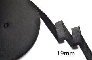 Wide Flat Elastic 19mm - Black