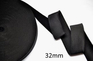 Wide Flat Elastic 32mm - Black