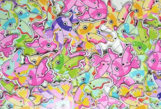Childrens Character Printed Wooden Buttons (Fantail Fish Type 1)