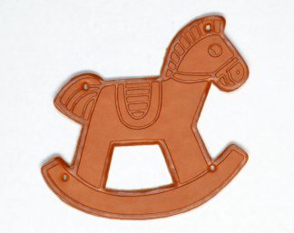Rocking Horse Faux Leather Tags - 50mm x 42mm