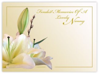 Fondest Memories Nanny (White Lilies) - 90mm x 125mm Florist Cards
