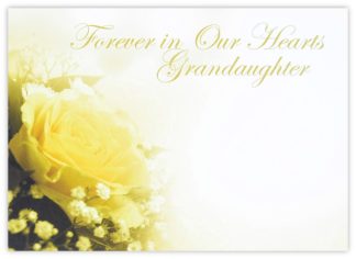Forever in Our Hearts Grandaughter (Yellow Rose) - 90mm x 125mm Florist Cards