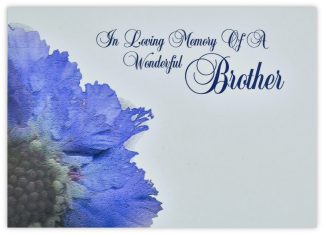 In Loving Memory Brother (Pincushion) - 90mm x 125mm Florist Cards