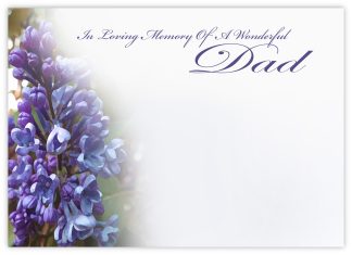 In Loving Memory Dad (Lilac) - 90mm x 125mm Florist Cards