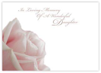 In Loving Memory Daughter (Pink Rose) - 90mm x 125mm Florist Cards