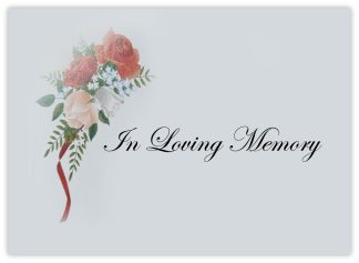 In Loving Memory (Flowers with Ribbon) - 90mm x 125mm Florist Cards