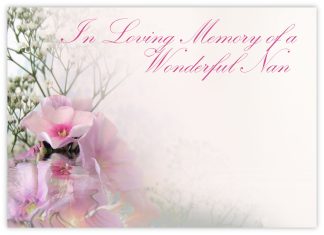 In Loving Memory Nan (Phlox Reflection) - 90mm x 125mm Florist Cards