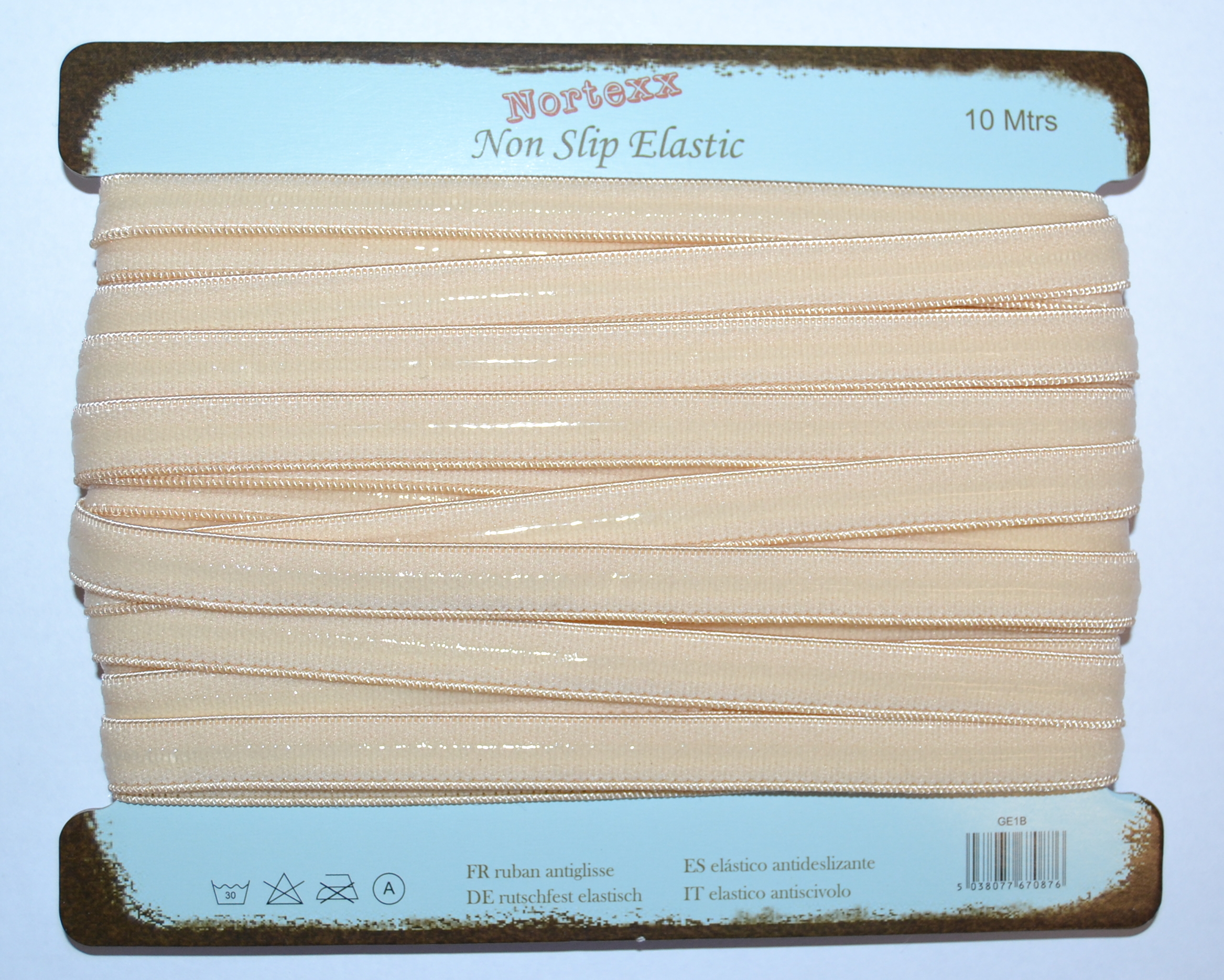 Nude Non Slip Elastic - 10mm - For DIY Clothes Projects and General Arts & Crafts - Various Lengths