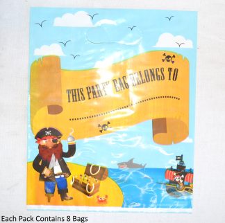 Pirates Childrens Party Loot Bags - Treat Favour Goody Bags - 22cm x 18cm