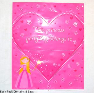Princess Childrens Party Loot Bags - Treat Favour Goody Bags - 22cm x 18cm