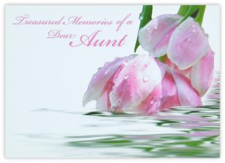 Treasured Memories Aunt (Pink Tulips) - 90mm x 125mm Florist Cards