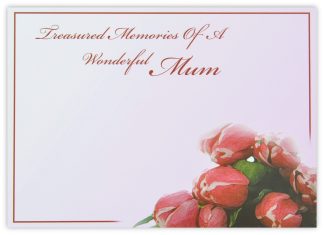 Treasured Memories Mum (Pink Tulips) - 90mm x 125mm Florist Cards