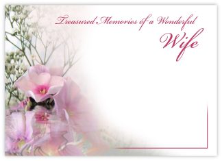 Treasured Memories Wife (Phlox Reflection) - 90mm x 125mm Florist Cards