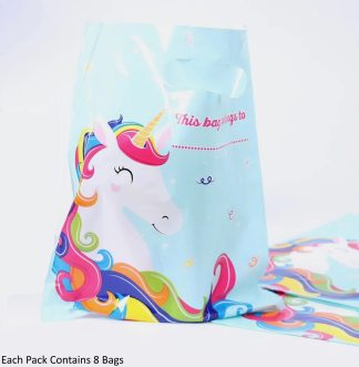 Unicorn Childrens Party Loot Bags - Treat Favour Goody Bags - 22cm x 18cm