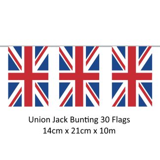 14cm x 21cm x 10m Union Jack Party Bunting - Plastic Party Bunting - Party Decorations
