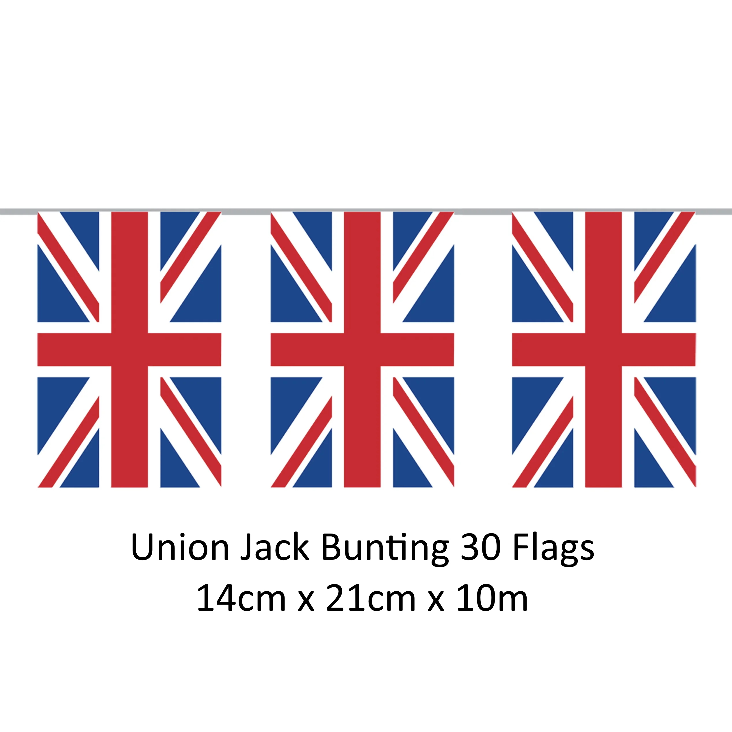 14cm x 21cm x 10m Union Jack Party Bunting Plastic Party Bunting