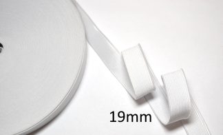 Wide Flat Elastic 19mm - White