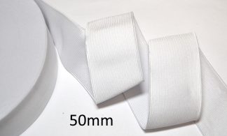 Wide Flat Elastic 50mm - White