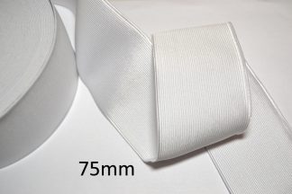 Wide Flat Elastic 75mm - White