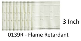 0139R - 3" Flame Retardant 76mm - White Pencil Pleat Curtain Heading Tape