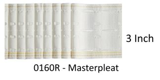 0160R - 3" Masterpleat 76mm - White Pencil Pleat Curtain Heading Tape