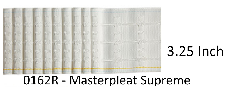 0162R - 3.25" Masterpleat Supreme 83mm - White Pencil Pleat Curtain Heading Tape