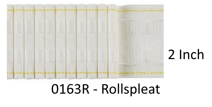 0163R - 2" Rollspleat 50mm - White Pencil Pleat Curtain Heading Tape
