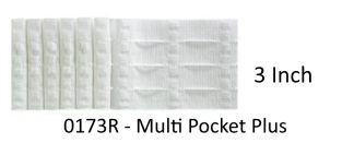 0173R - 3" Multi Pocket Plus 76mm - White Pencil Pleat Curtain Heading Tape